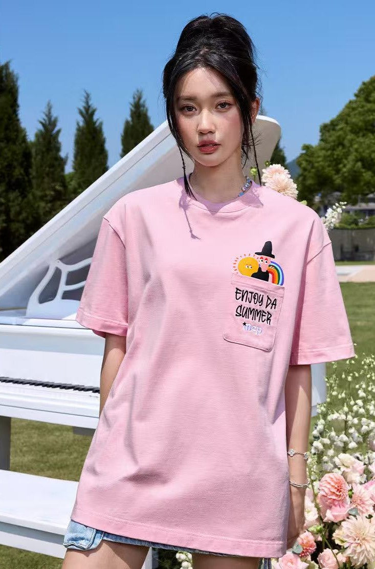 MEDM Cartoon Pocket Short-sleeve T-shirt
