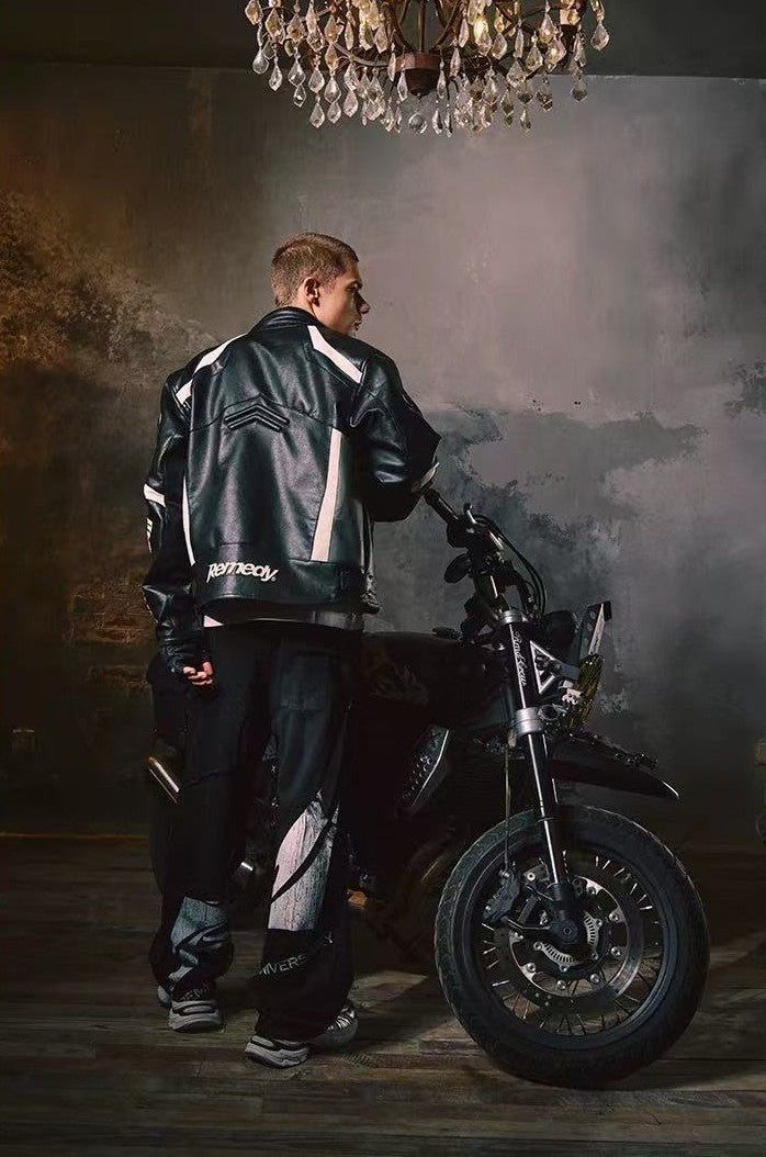 REMEDY Swirl R-shaped Patchwork Retro Distressed Trousers