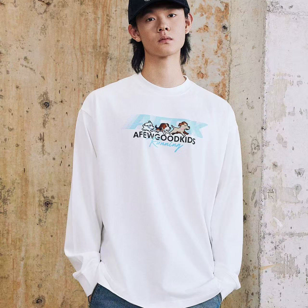 AFGK "Running Puppy" Long-sleeved T-shirt