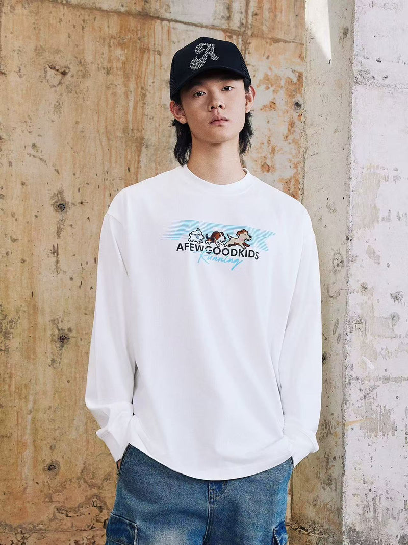 AFGK "Running Puppy" Long-sleeved T-shirt