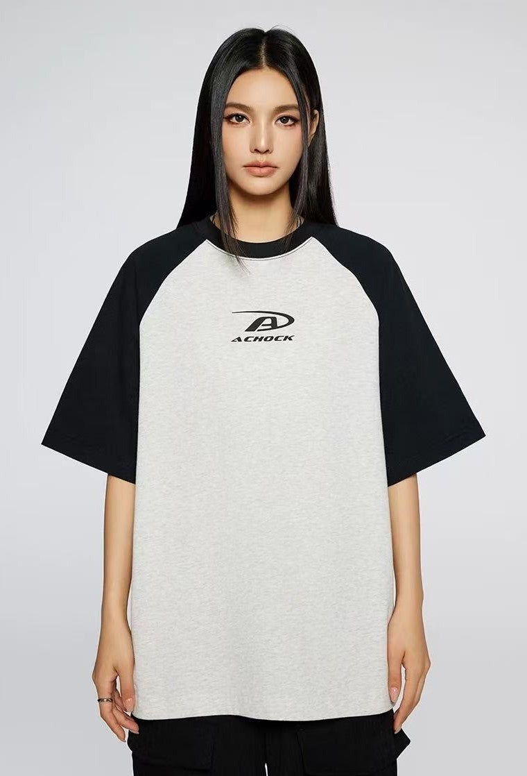 ACHOCK Simple Basic Logo Printed T-shirt