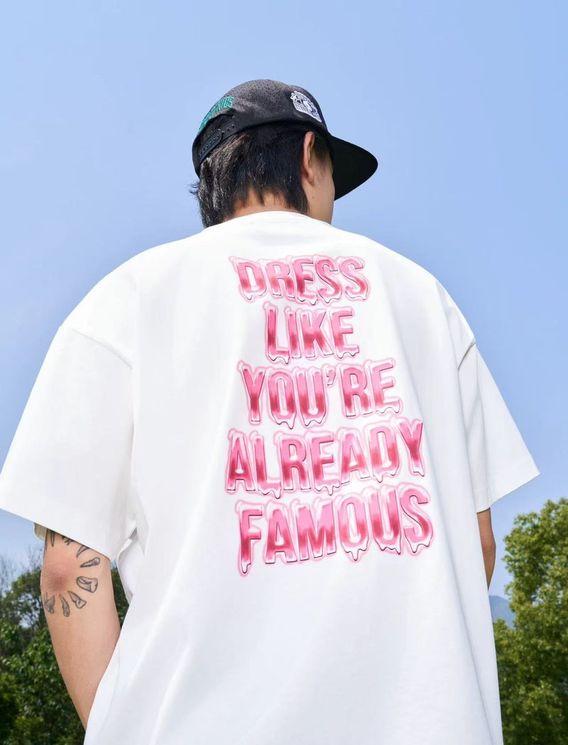 AFGK Liquid Font Printed Short-sleeved T-shirt