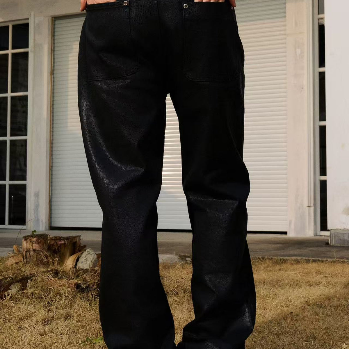 AFGK Casual Loose Wax Denims Pants
