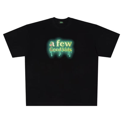 AFGK Versatile Melted Syrup Letter Short-sleeves T- shirt