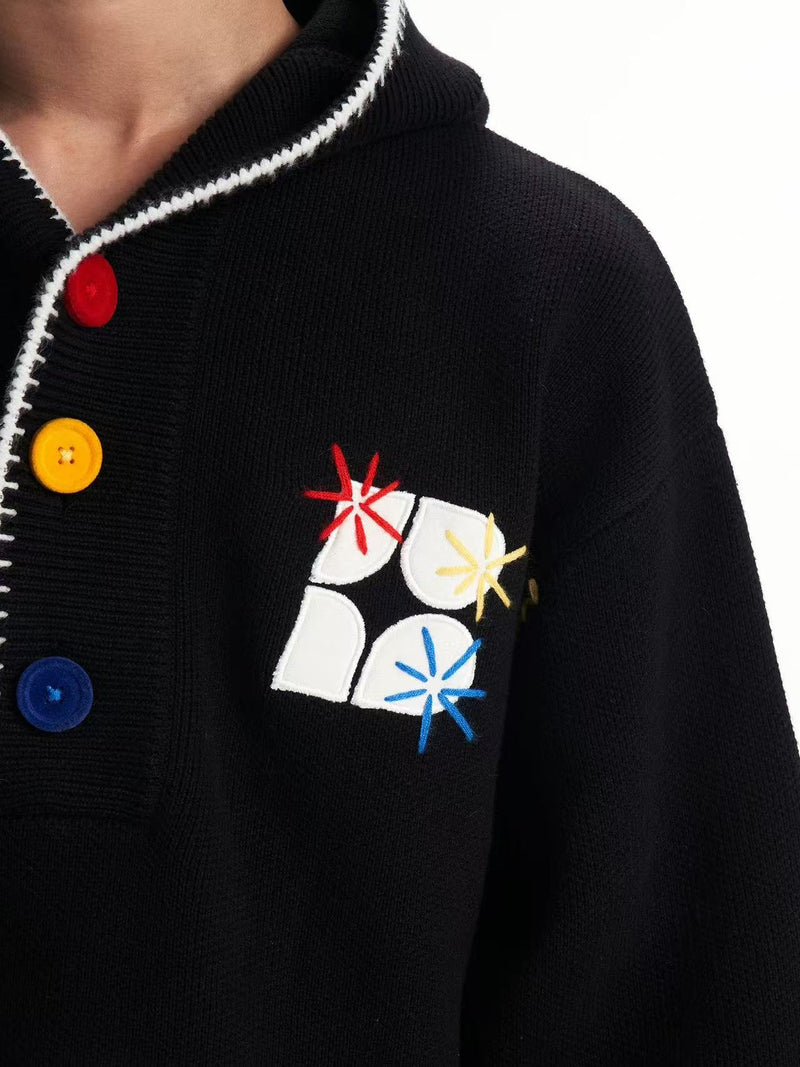 BIPOLAR Hyphenation Patch Embroidered Hooded Sweater