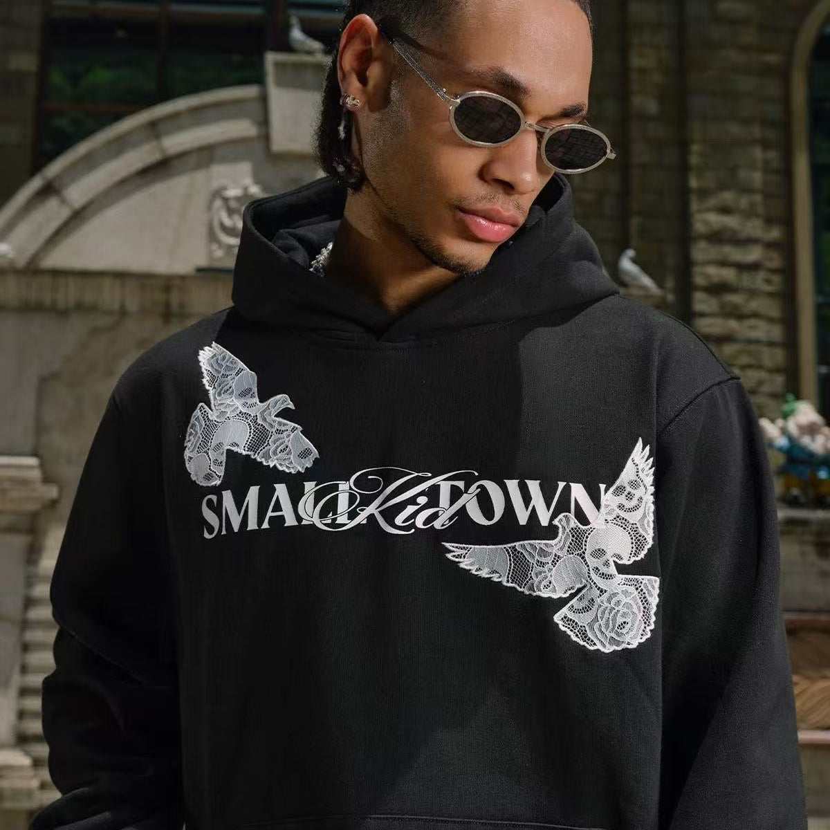STK Vintage Lace and Peace Dove Design Hoodie