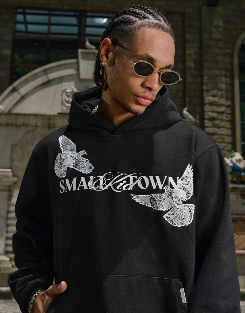 STK Vintage Lace and Peace Dove Design Hoodie