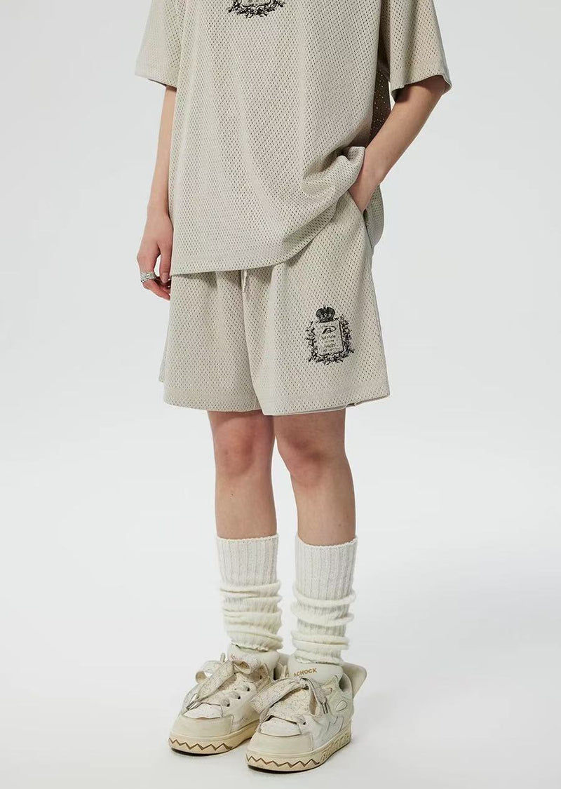 ACHOCK Logo Print Breathable Sports Shorts