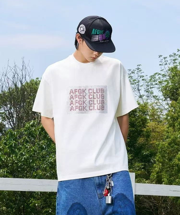 AFGK "GoodKids" Hot Diamond Printed Short-sleeved T-shirt