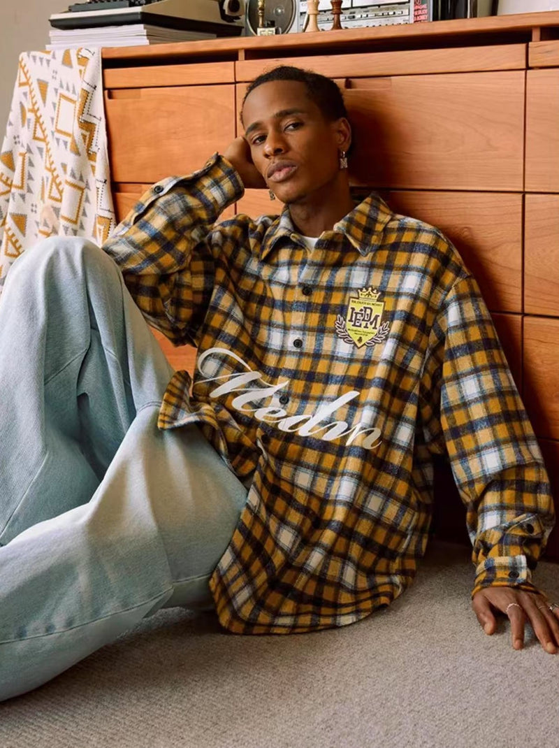 MEDM Plaid Long-sleeve T-Shirt