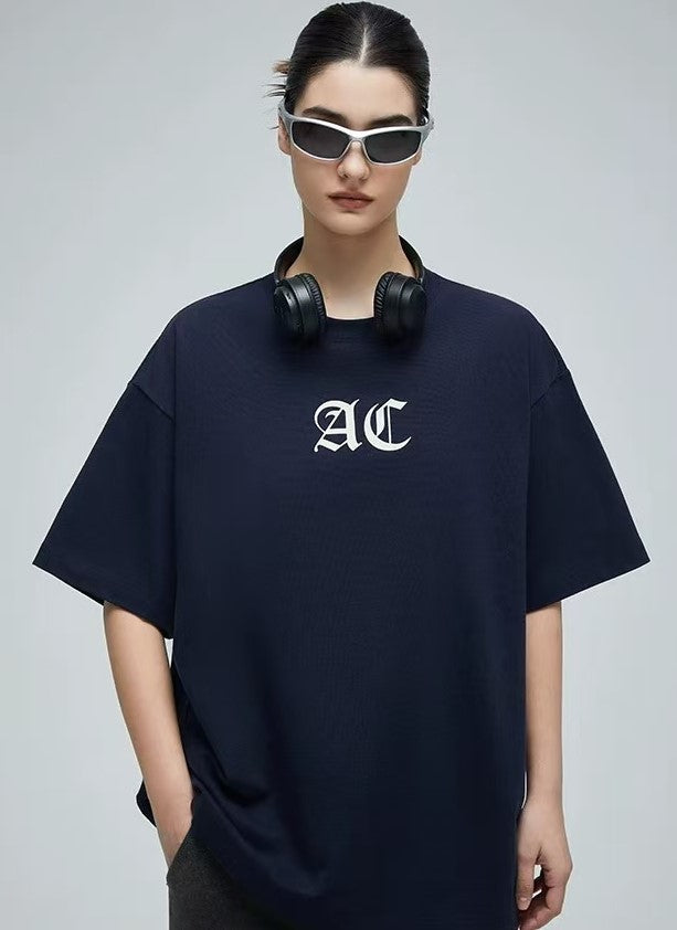 ACHOCK Multicolor Basic Logo Letter Print Short-sleeves T-shirts