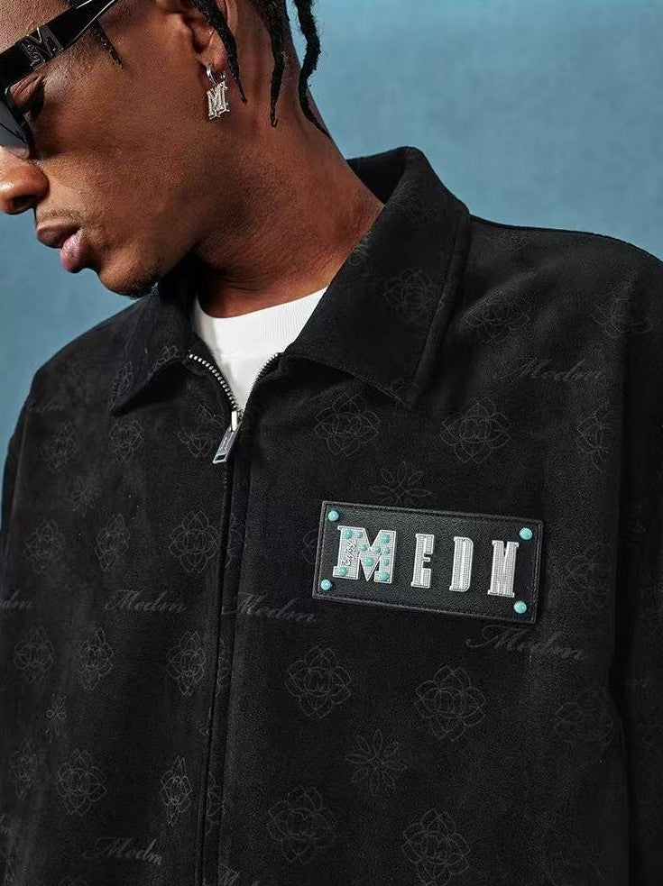MEDM Suede Leather Brand Lapel Jacket