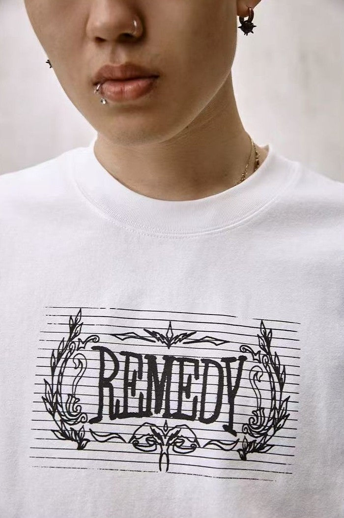 REMEDY Retro Letter Print Short-sleeve T-shirt