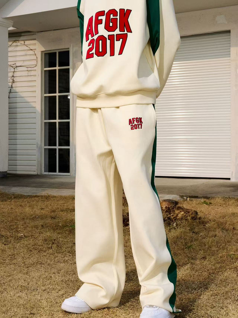 AFGK Loose and Versatile Color Block Casual Trousers