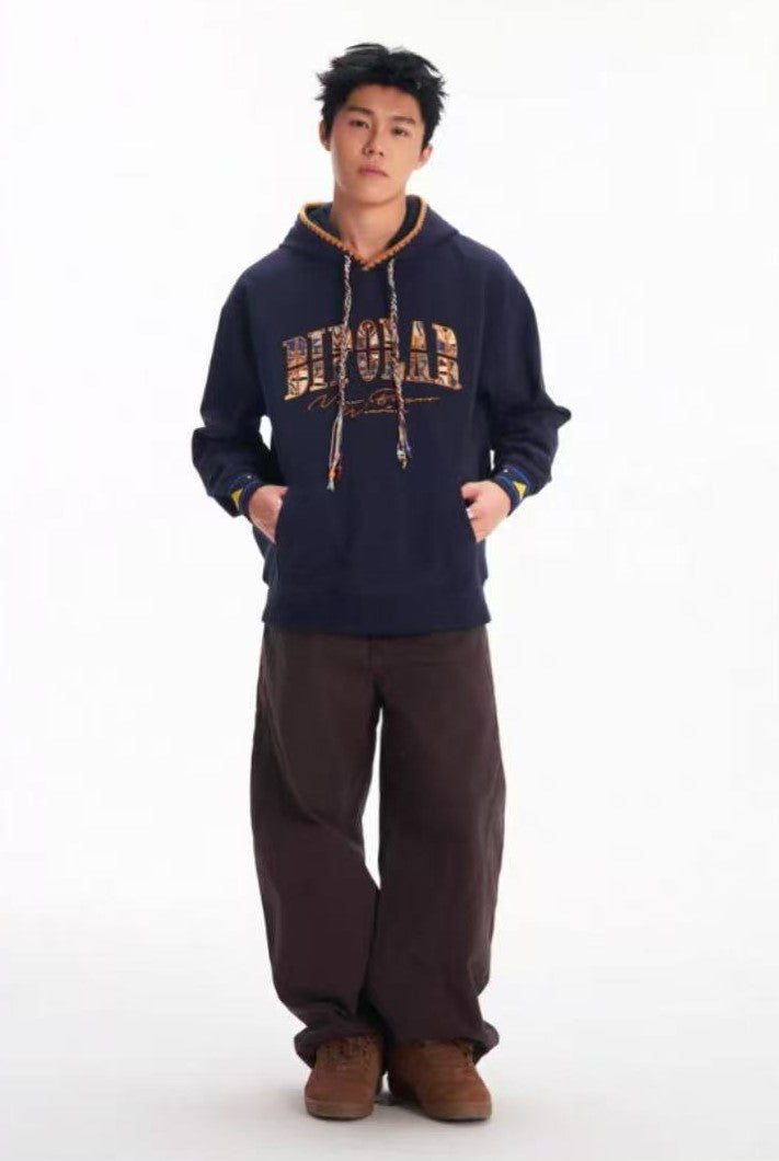 BIPOLAR Ethnic Style Patchwork Embroidery Hoodie
