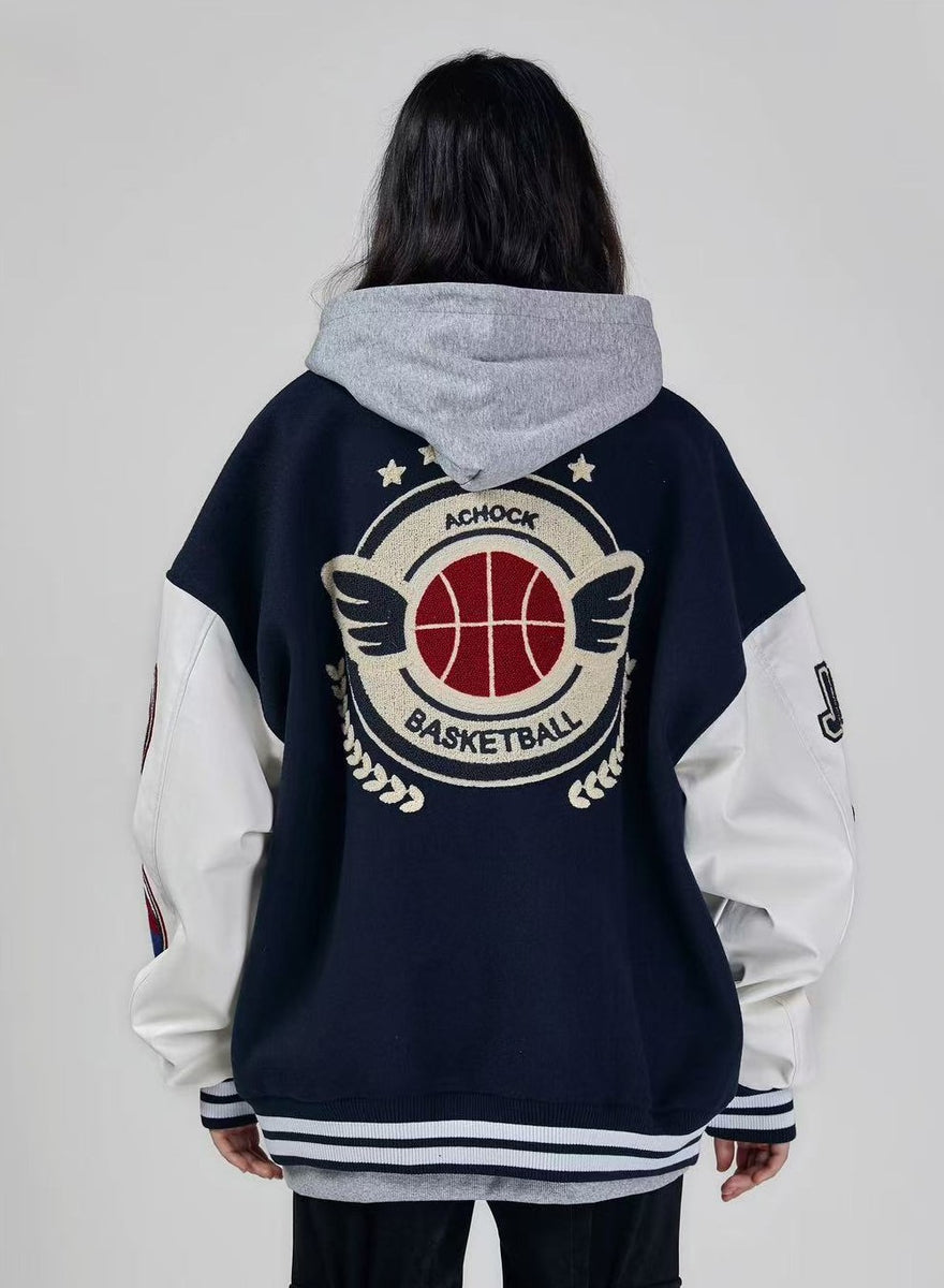 ACHOCK Alphabet Baseball Jacket