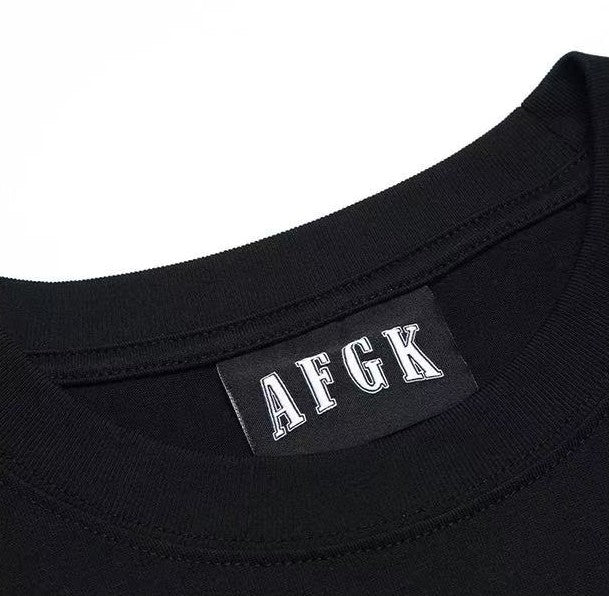 AFGK Holding Hands Fun Printed Short-sleeved T-shirt