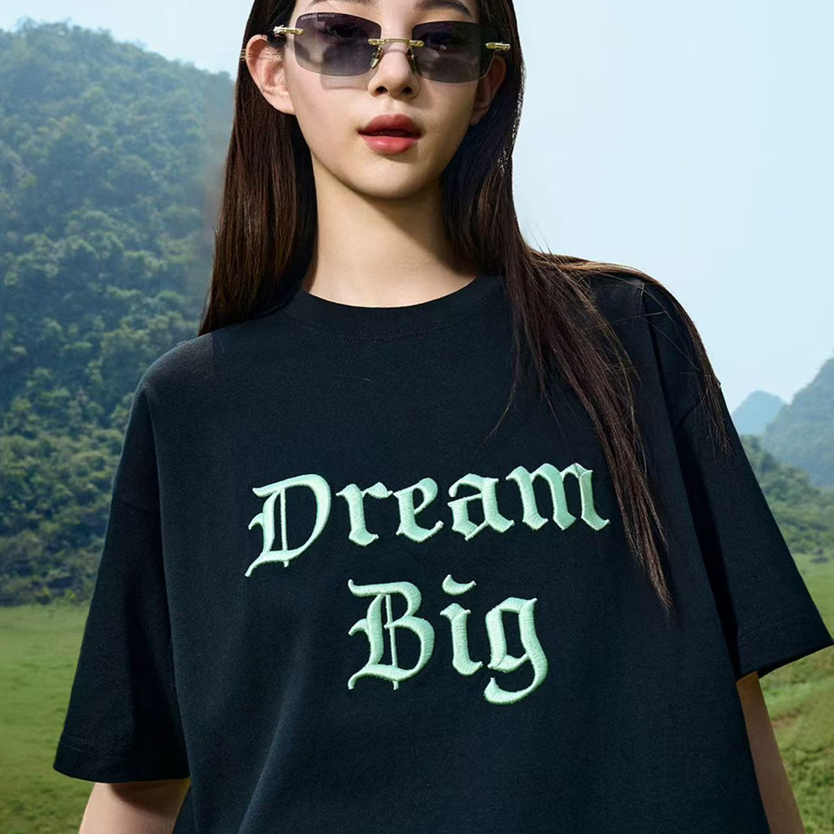 AFGK Big Dreamer Lettering Embroidered T-shirt
