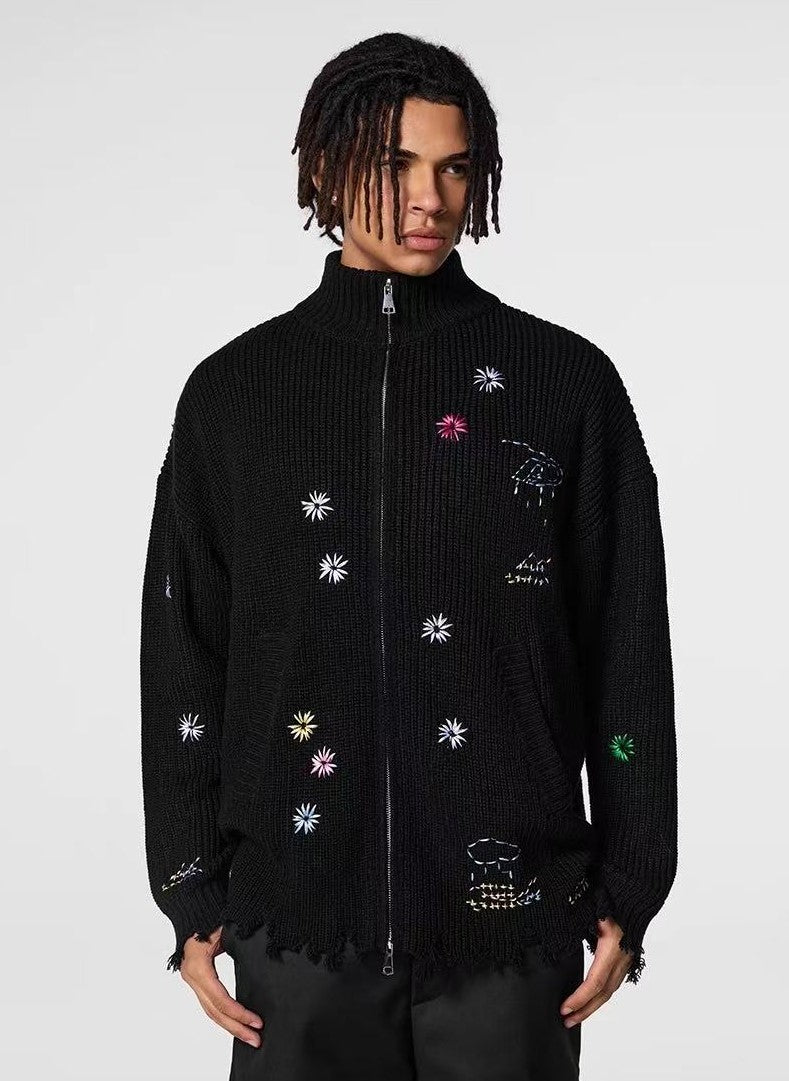 ACHOCK Vintage Floral Embroidered Sweater