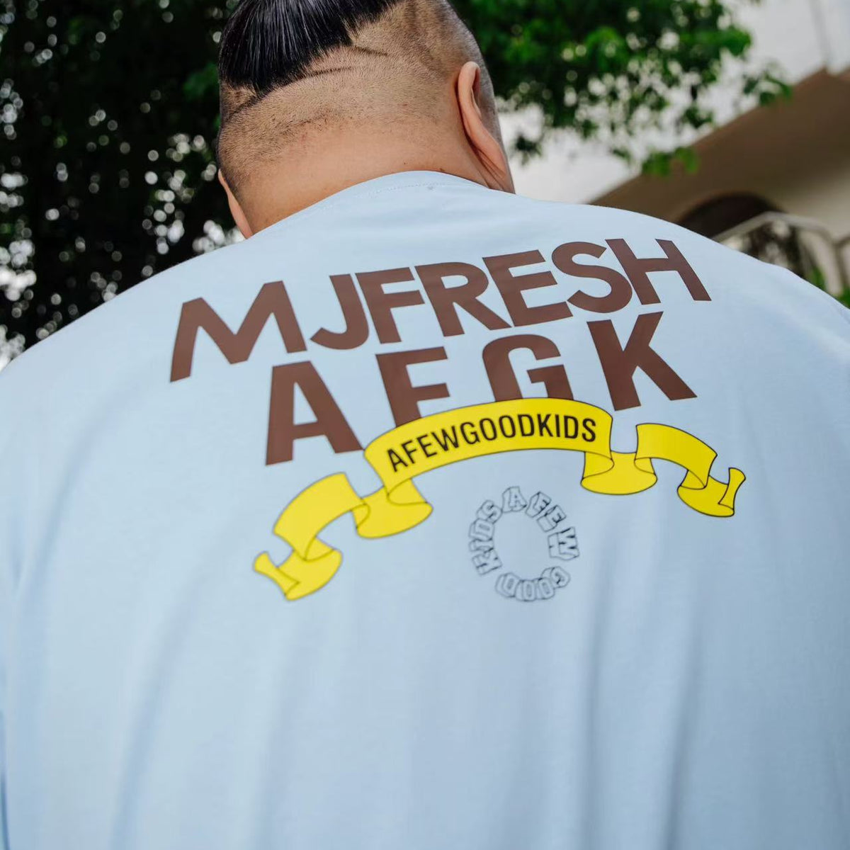 AFGKxMJFRESH Ribbon Printed Short-sleeved T-shirt