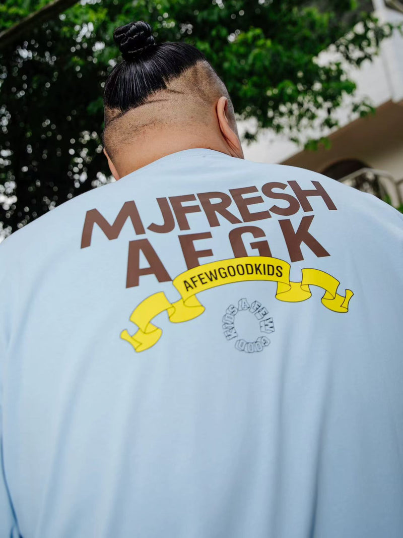 AFGKxMJFRESH Ribbon Printed Short-sleeved T-shirt