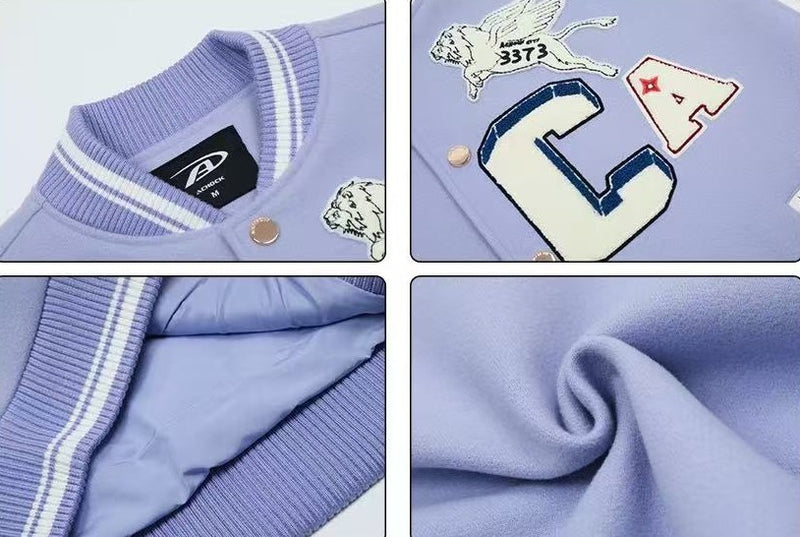 ACHOCK Simple Campus Baseball Jacket