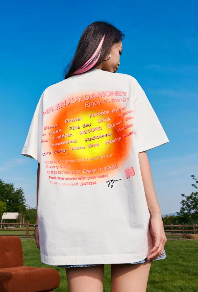 MEDM Circular Font Short Sleeve T-Shirt