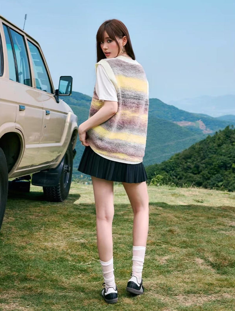 MEDM Colorful Striped Sweater Vest