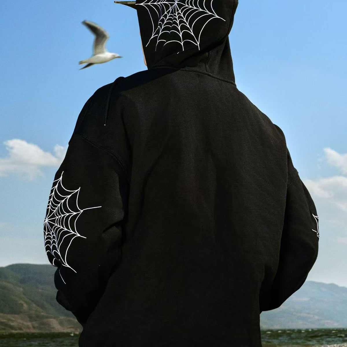 AFGK Spider Web Print Cardigan Jacket