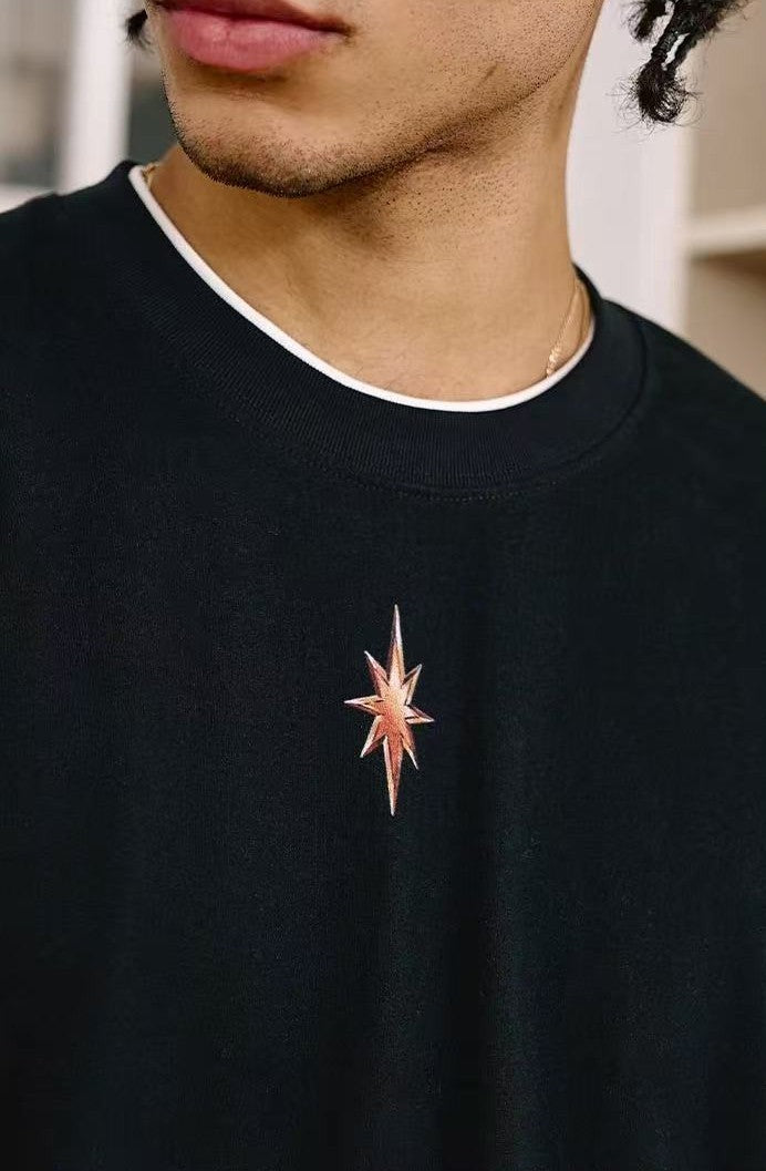 REMEDY Octagram Star Print Long-sleeve Tee