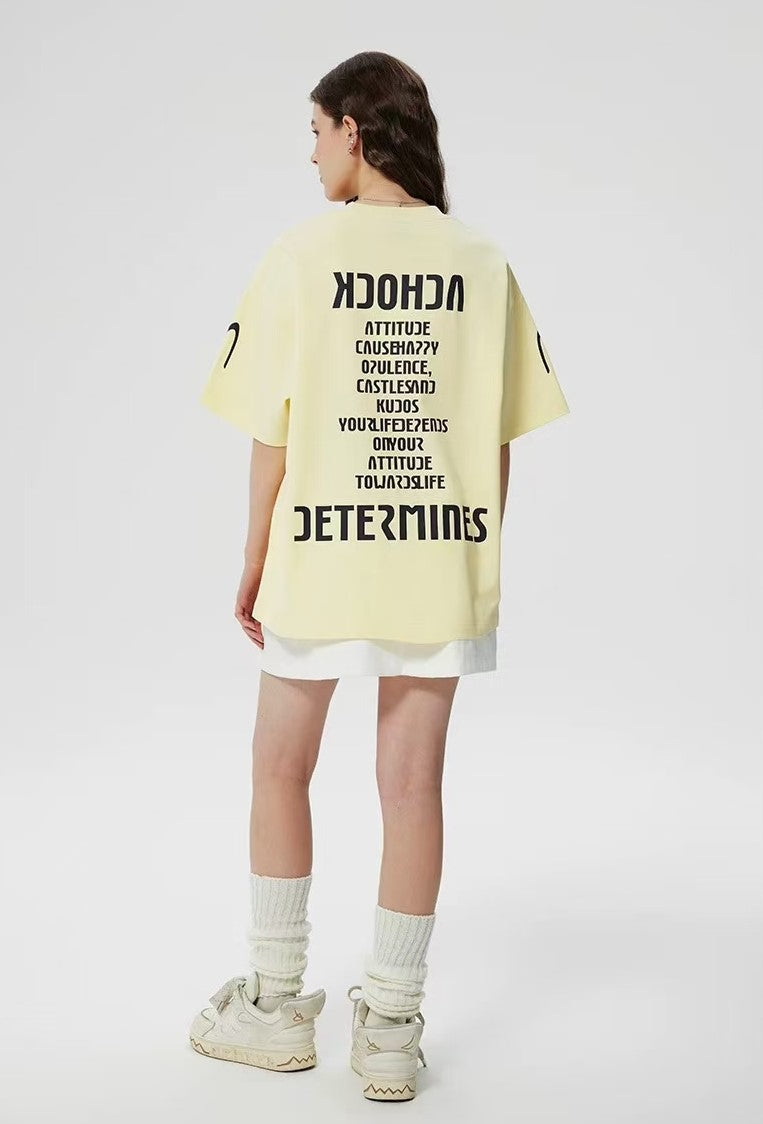 ACHOCK Street Wear Simple Basic Printed T-shirt