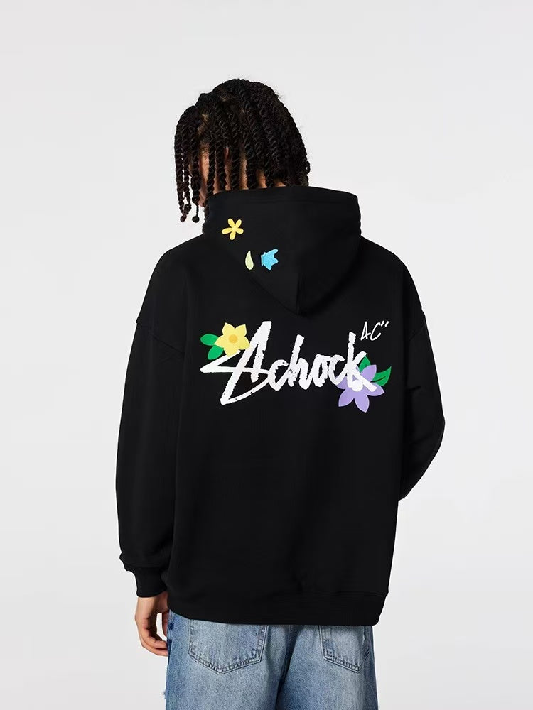 ACHOCK Logo Floral Embroidered Hoodie