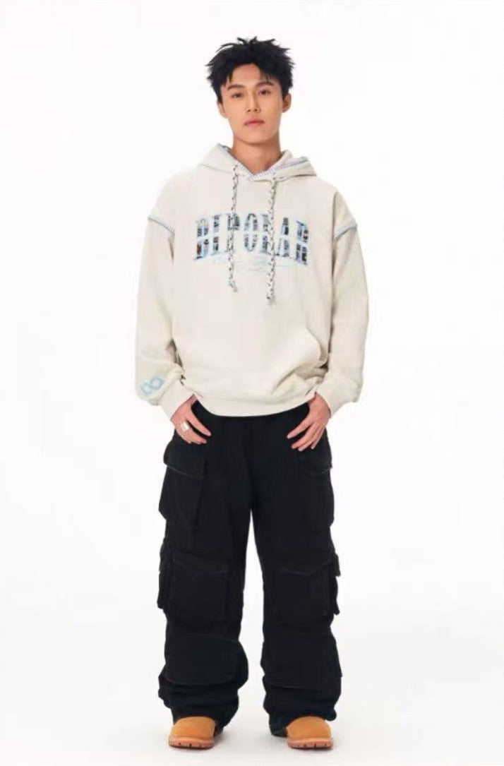 BIPOLAR Ethnic Style Woven Patchwork Hoodie