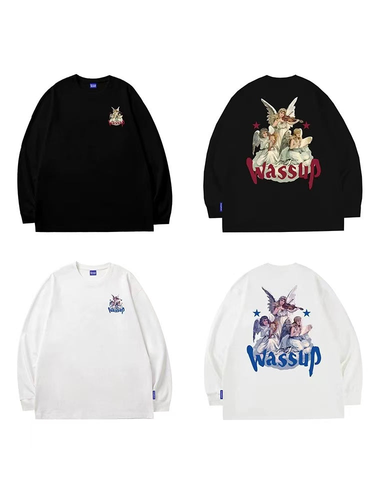 WASSUP Guardian Angel Printed Logo Sweatshirt