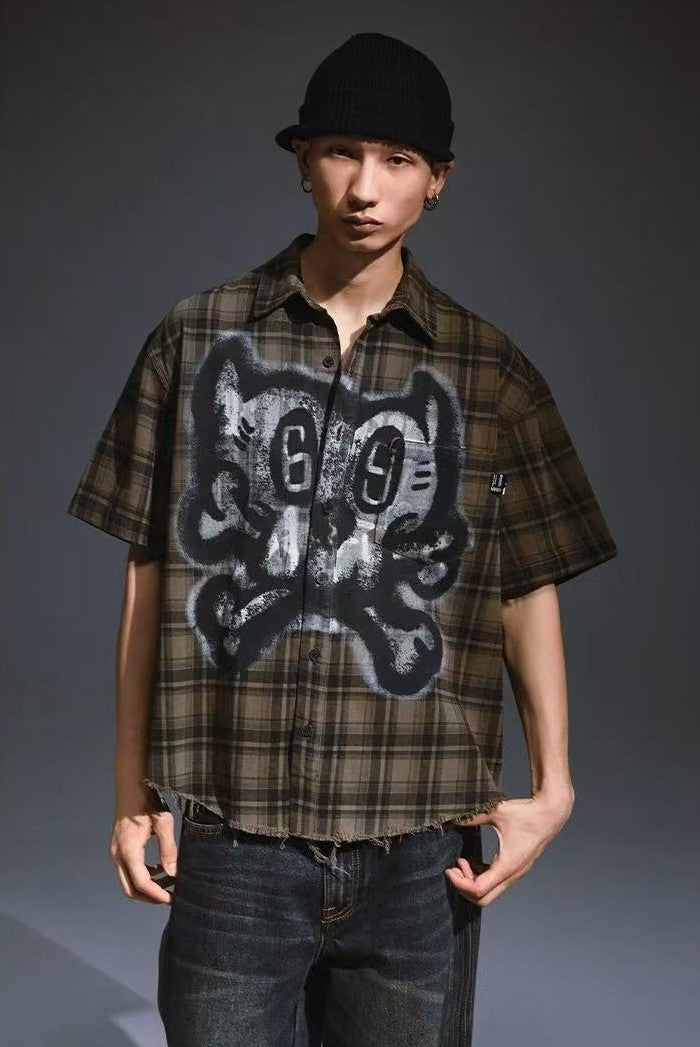 REMEDY Retro Skeleton Short-sleeved Shirt