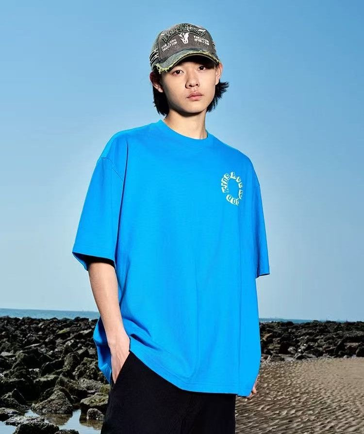 AFGK Slogan Letter Print Short-sleeved T-shirt