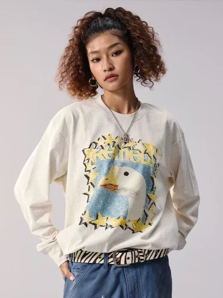 REMEDY Retro Duck Print Long-sleeve Tee