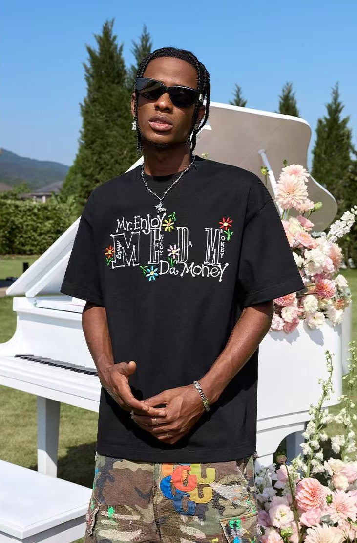 MEDM Scattered Flower Short-sleeved T-shirt