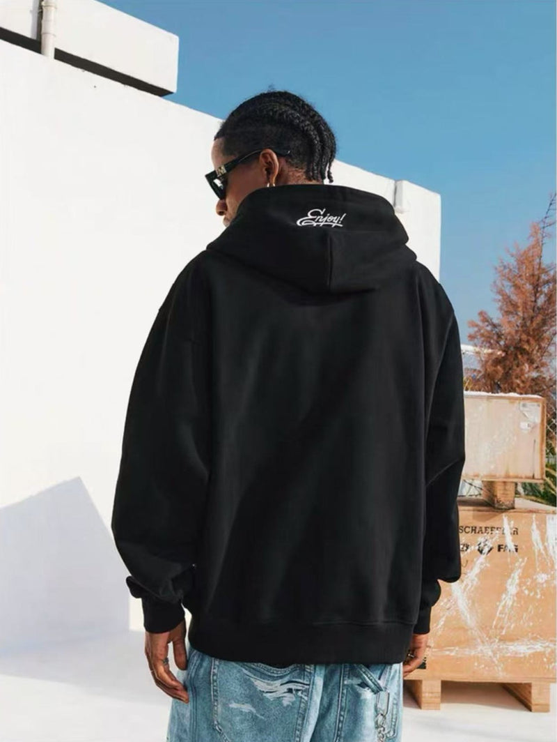 MEDM Floral Velcro Zipper Hoodie