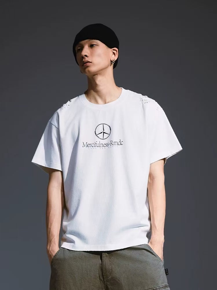 REMEDY Retro Distressed Short-sleeved T-shirt