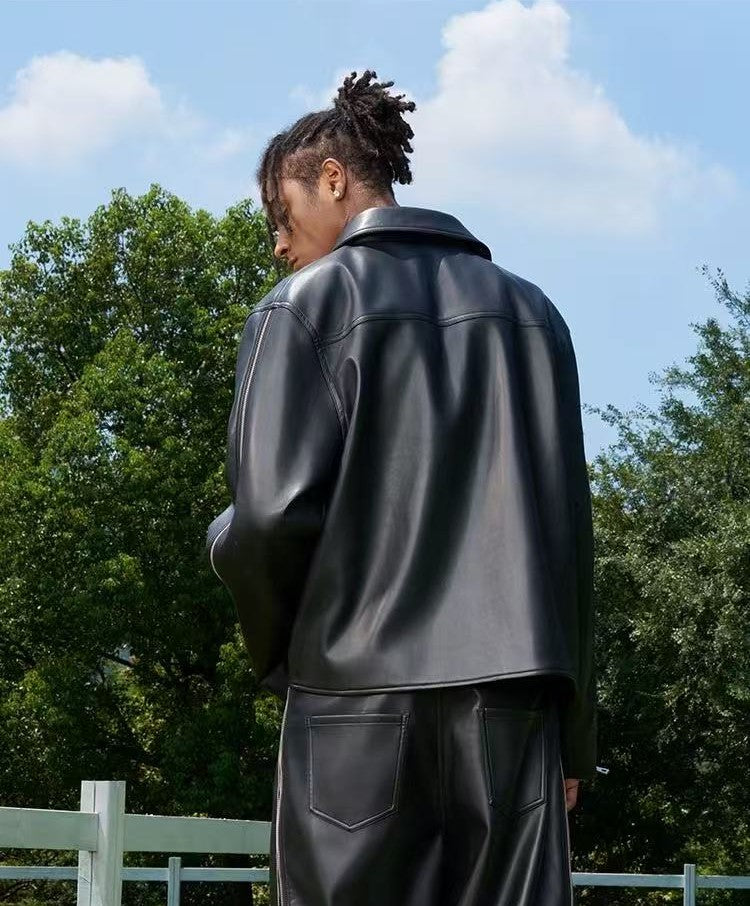 AFGK Zippered Leather Jacket