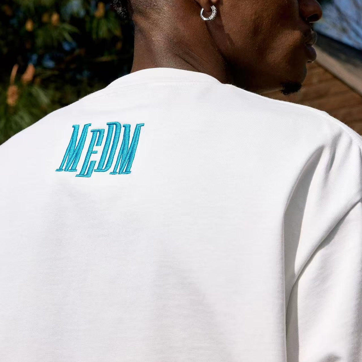 MEDM Webbing Embroidered Letter Short-sleeves T-shirt