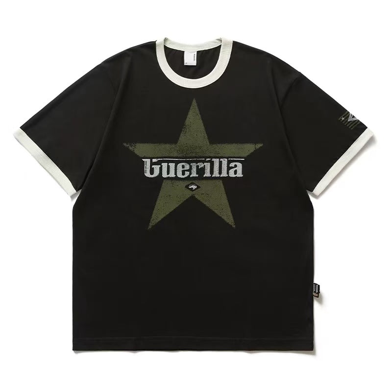 REMEDY Contrast Ribbed Short-sleeved T-shirt