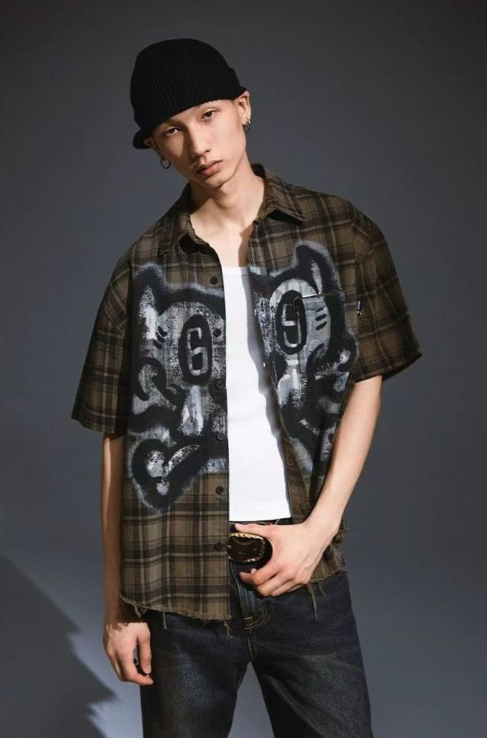 REMEDY Retro Skeleton Short-sleeved Shirt