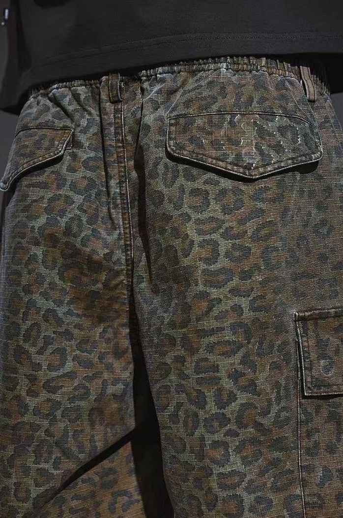 REMEDY Leopard Camo Cargo Shorts (x3 Velcro Patches)