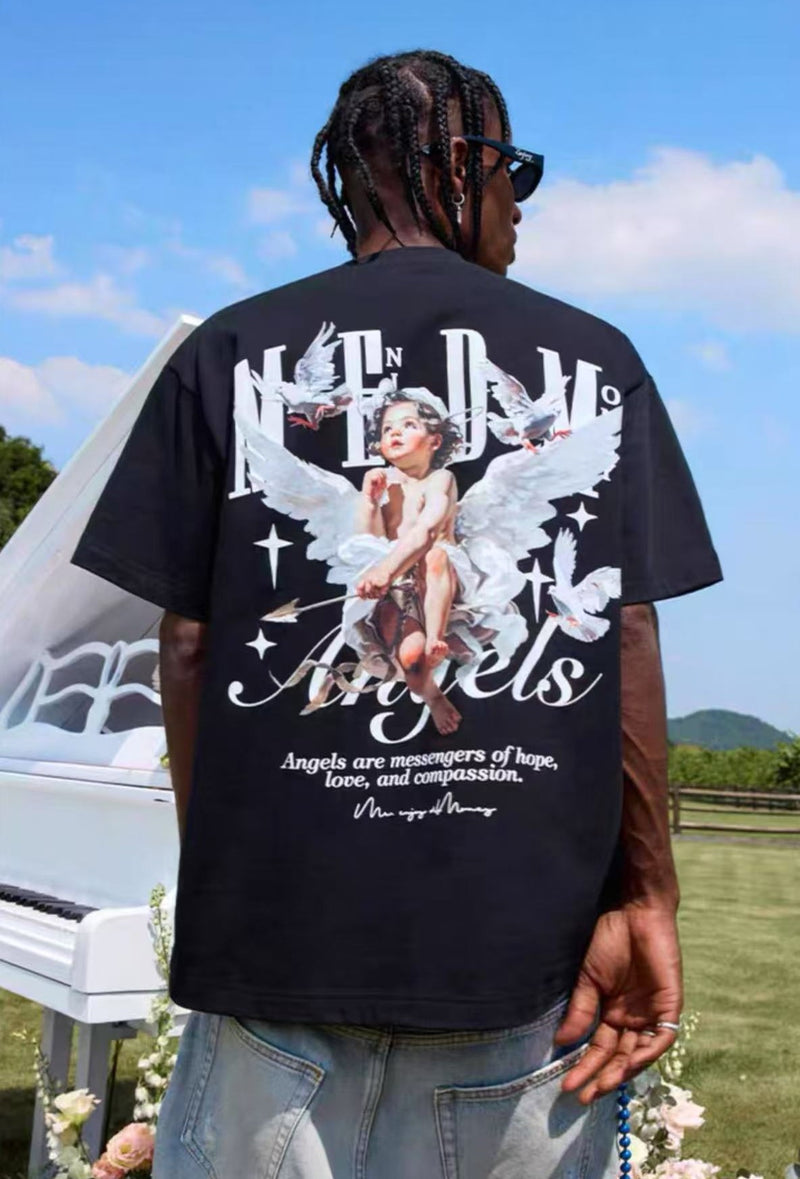 MEDM Angel Print Short-sleeve T-Shirt