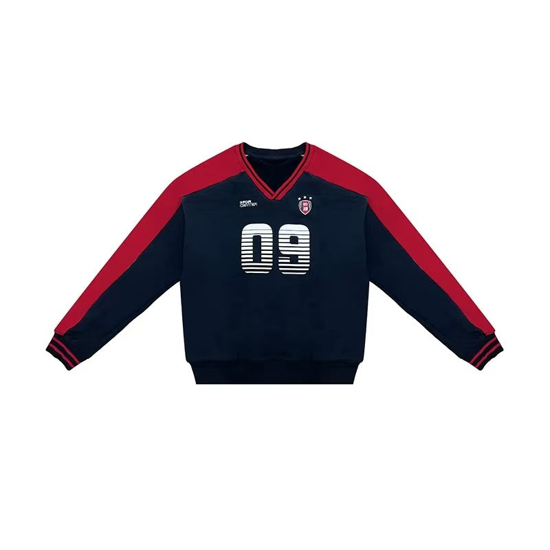 FDR 09 Printed V-neck Contrasting Sweatshirt