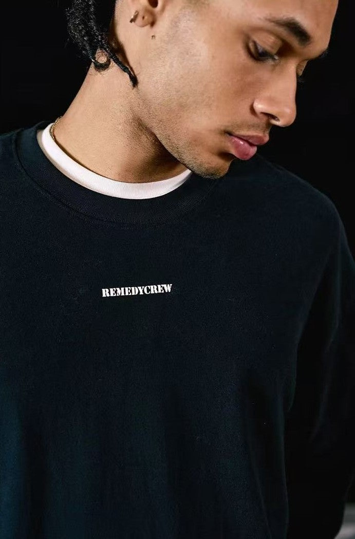 REMEDY Fake Two Piece Waffle Long-sleeve Tee