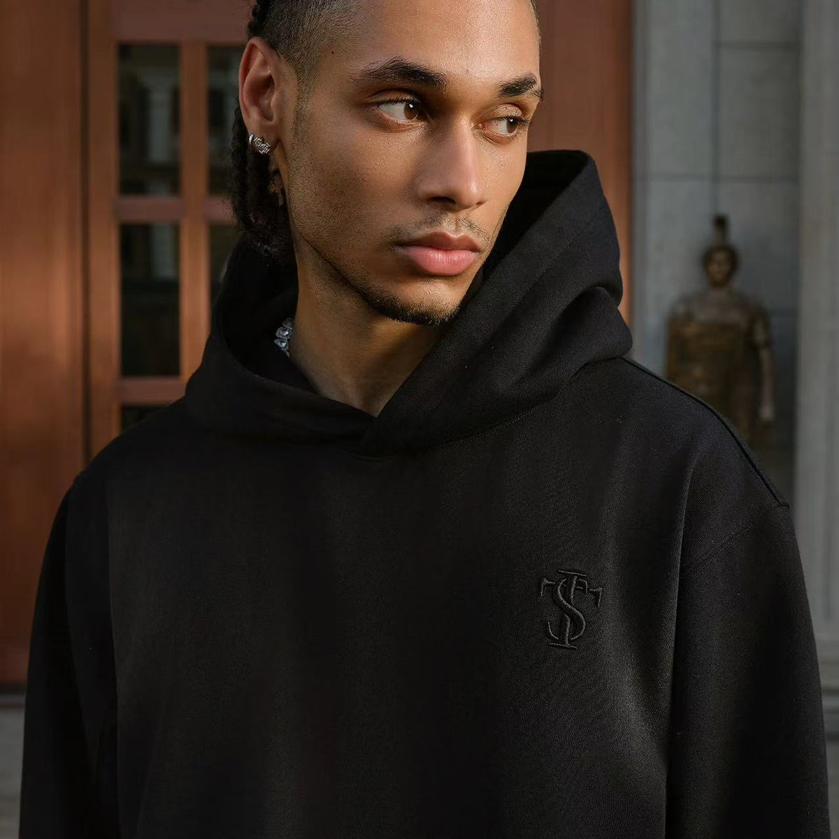STK Double Pouch Rivet Pocket Wash Hoodie