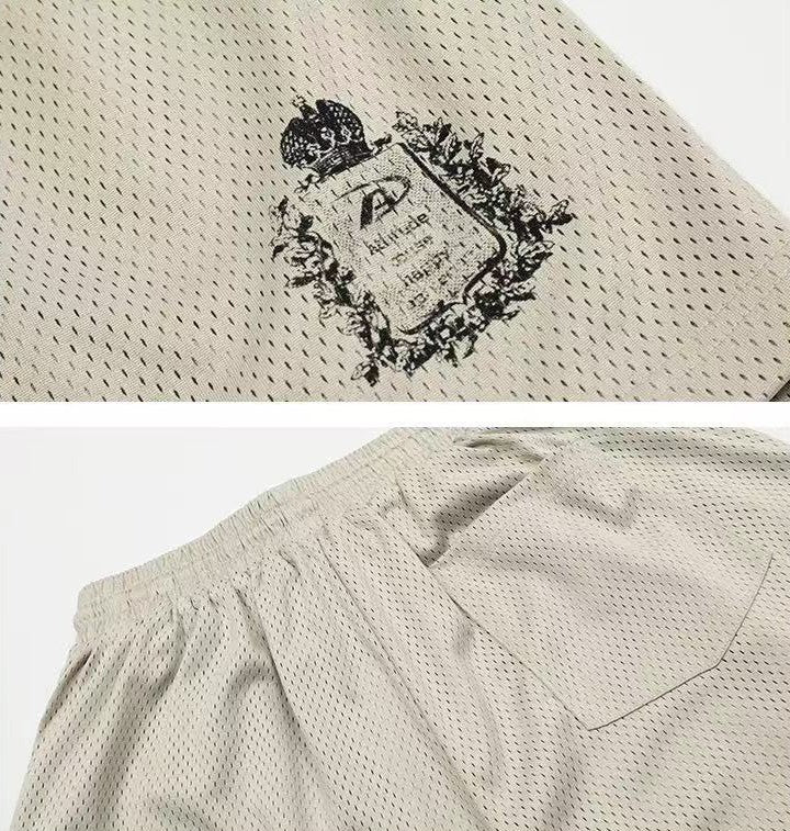 ACHOCK Logo Print Breathable Sports Shorts